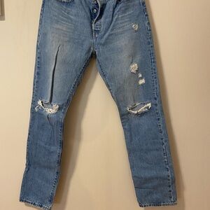 Women's 501 Levi’s Blue Distressed Jeans